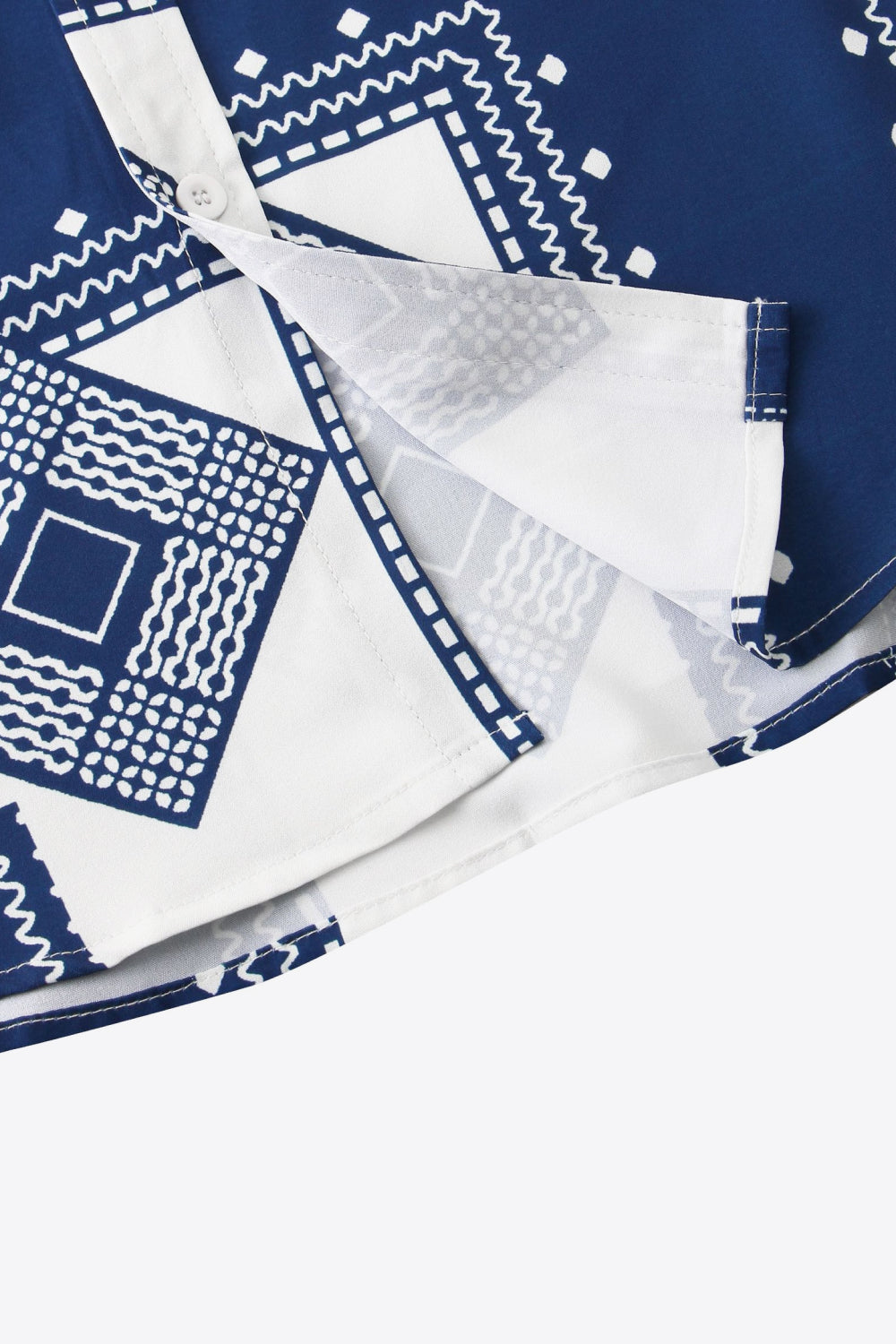 Geometric Print Collared Shirt
