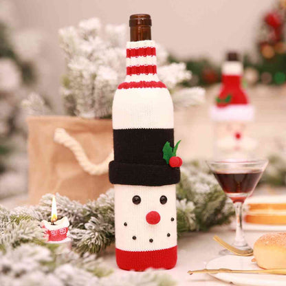 Christmas Knit Wine Bottle Cover